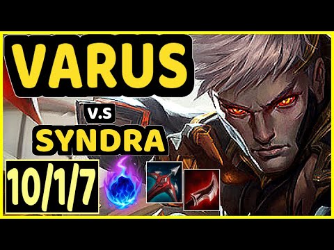 APOLLO (VARUS) vs SYNDRA - 10/1/7 KDA BOTTOM ADC GAMEPLAY - NA Ranked GRANDMASTER