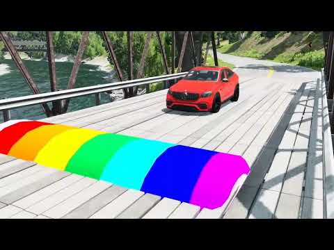 Car vs Rainbow Speed Bump l BeamNG Drive