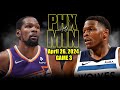 Phoenix Suns vs Minnesota Timberwolves Full Game 3 Highlights - April 26, 2024 | 2024 NBA Playoffs