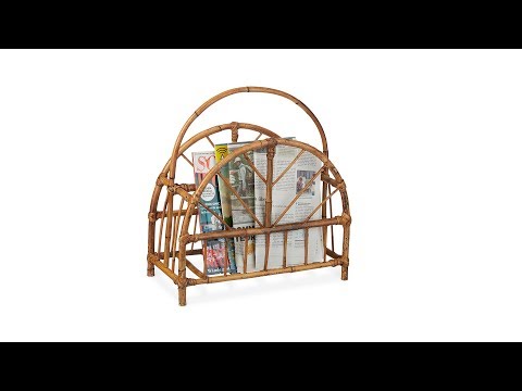 Zeitungsständer Rattan rund Braun - Rattan - 44 x 47 x 21 cm