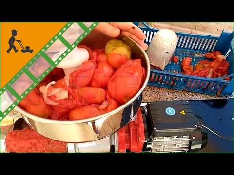 Reber 9011 NX tomato press with bench - No. 5 INOX - induction motor, 400 W - Customer's video