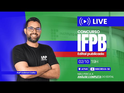 Banner de capa do material gratuito Concurso IFPB - Edital em detalhes - Prof. Anderson Coelho
