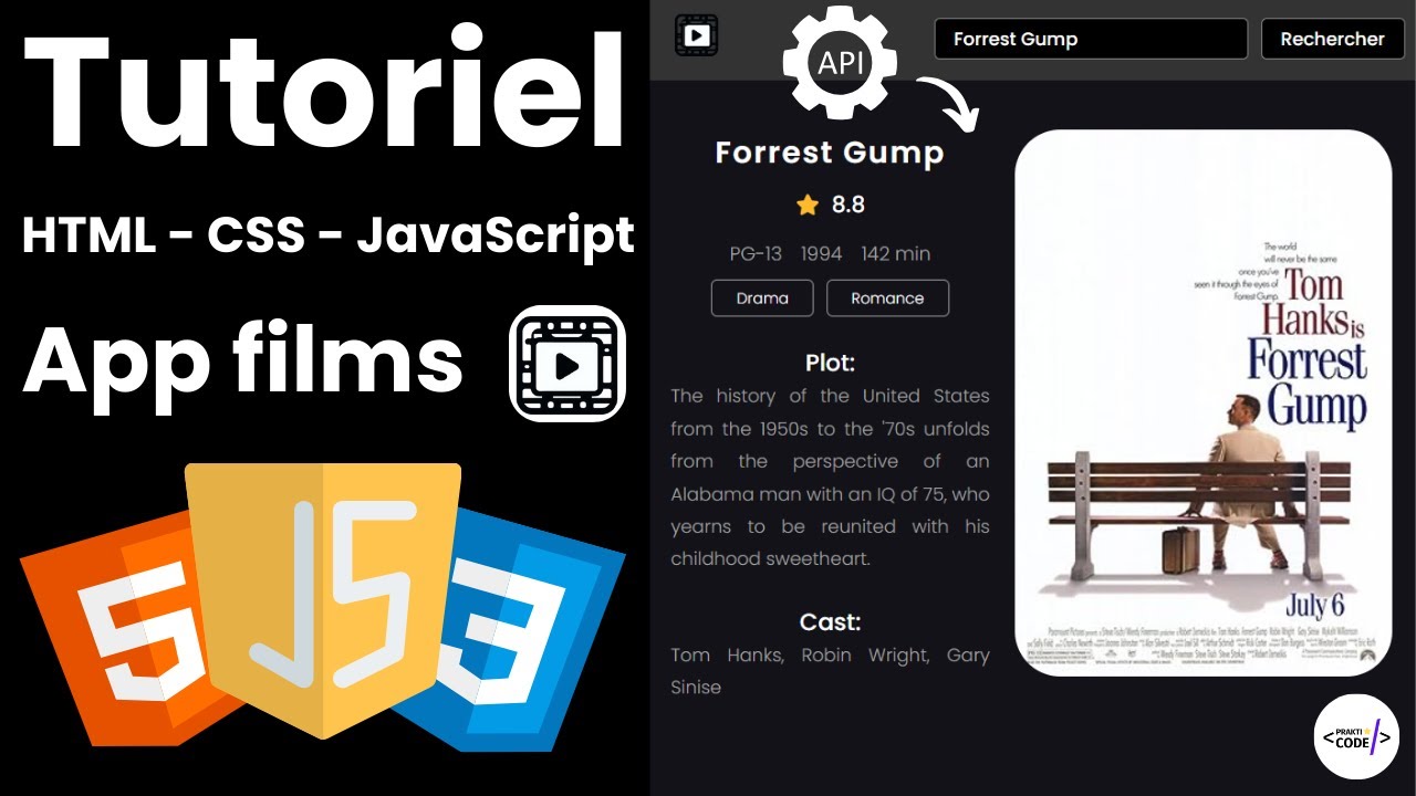 Créer une App Web de films (HTML, CSS, JavaScript, Fetch API) - Tuto Complet 2024