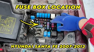 Hyundai Santa Fe  2007 to 2012 Fuse Box Location
