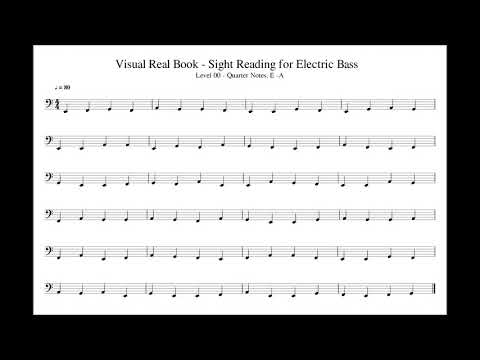 Sight Reading for Bass, Level 00 (Quarter Notes, E-A), Exercise 01 - YouTube
