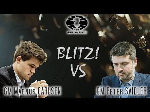 Magnus Carlsen vs Peter Svidler. King Salman World Blitz Championships 2018