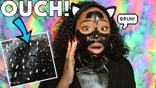 ALMOST FULL BODY BLACK HEAD PEEL OFF MASK CHALLENGE! EXTREMELY PAINFUL! + NADULA HAIR