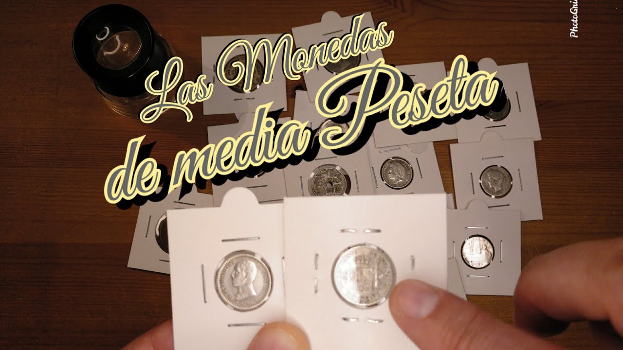 Las Monedas de media Peseta (50 Cts), España.