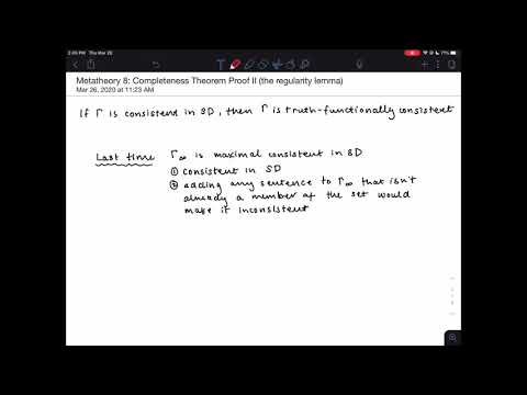 Metatheory 8: Completeness Theorem II (the regularity lemma)
