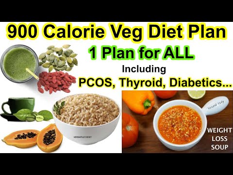 900 Calorie Diet Plan For Weight Loss | Lose 10Kg in 10 Days - Veg Diet Plan Video