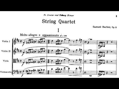 Samuel Barber - String Quartet in B minor, Op. 11 [w/ score]