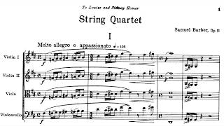 Samuel Barber - String Quartet in B minor, Op. 11 [w/ score]