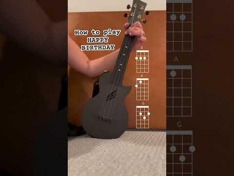Happy Birthday on ukulele EASY CHORDS! D/ A / A / D / D / G / A / D 🎶 Subscribe & learn easy uke!