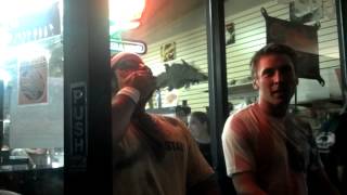 This video was taken during the contest. Archbold is on the far left, wearing a yellow shirt. He walks out of the frame early — the collapse isn't caught on tape. 