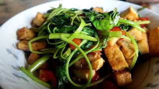 How to cook Adobong Kangkong with Tofu?