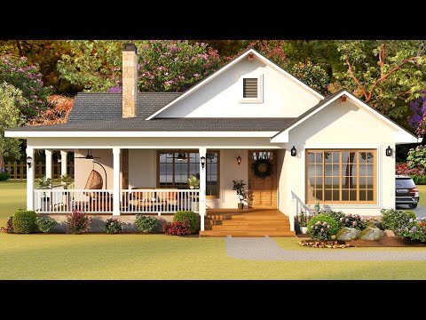 Magnificent Cottage| House Design With Backyard Firepit ID #1008