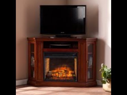 FI9316: Claremont Corner Media Infrared Fireplace - Brown Mahogany