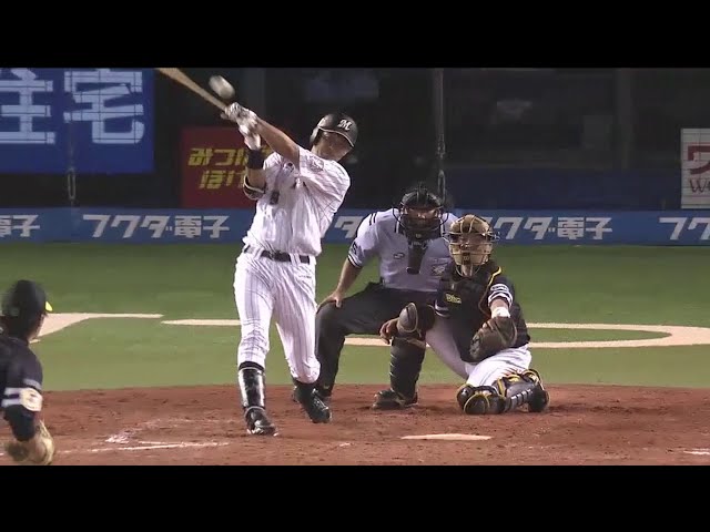 3回裏 マリーンズ・福浦 この回2度目の打席も打った!! 3打席連続タイムリーヒット!! 2014/7/16 M-H