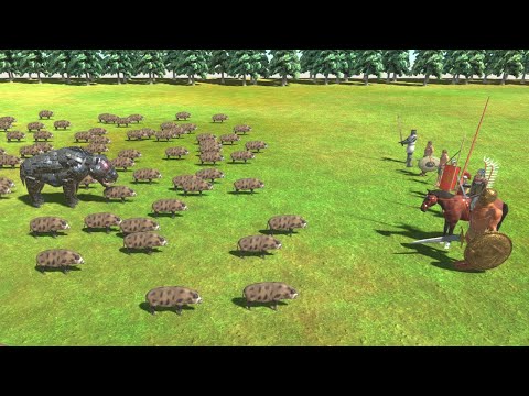 Hogzilla and 100 Pig Army vs ALL TEAMS ARBS Animal Revolt Battle Simulator