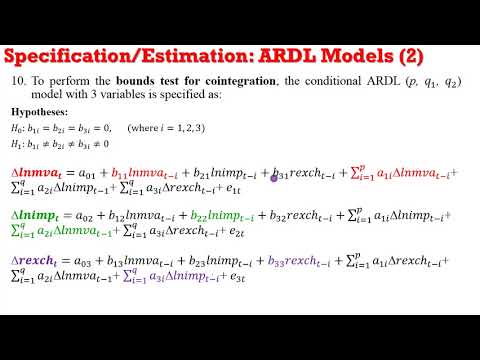 So spezifizieren Sie ARDL-Modelle #ardl #ecm #boundstest #cointegration #lags