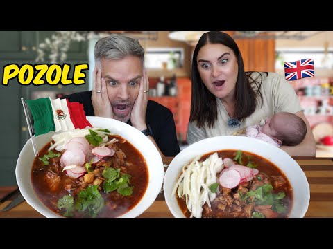 Brits Try Mexican Pozole Rojo for the First Time! 🇲🇽🌶️ | Authentic Pork & Hominy Stew