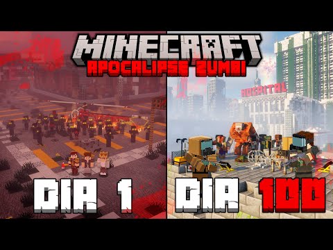 SOBREVIVI 100 DIAS em um APOCALIPSE ZUMBI no MINECRAFT HARDCORE - O MELHOR FILME
