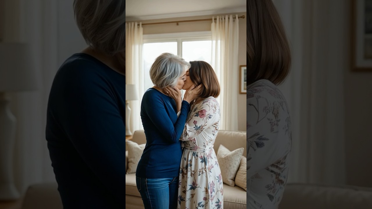 American Mom and Daughter in Love #lesbian #Igbtq #kiss #ytshorts #youtubeshorts #shorts