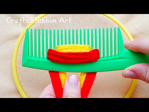 It's so Beautiful 💖🌟 Superb Woolen Flower Making Ideas with Hair Comb -    DIY Cute Woolen Flowers