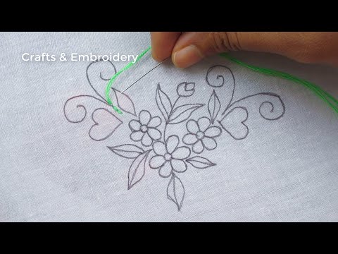 Hand Embroidery Amazing Flower embroidery Tutorial, Latest Hand Embroidery Design for Dresses
