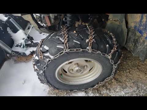 Snow Chains, tire chains ATV tire chains that NEVER come off.  By Hank the Northern Cow Dog