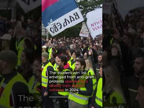 Thousands flood streets for Serbia’s student movement election rally | AJ #shorts