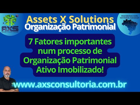 Organização Patrimonial - Ativo Imobilizado - 07 fatores importantes num processo a ser implantado! Avaliação Patrimonial Inventario Patrimonial Controle Patrimonial Controle Ativo