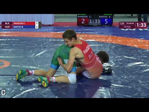 1/8 FS - 48 kg: I. RAHOZAU (BLR) v. B. KAFFAI (HUN)