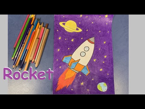 Как нарисовать ракету карандашами | How to draw a rocket
