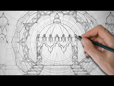 Relaxing Pentagram Mandala Drawing Process
