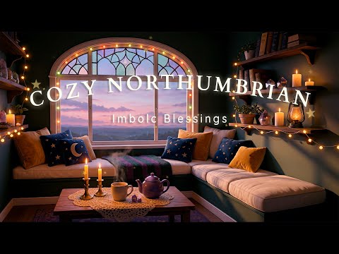 Imbolc Blessings — cozy candlelight, rain and quiet magic ambience