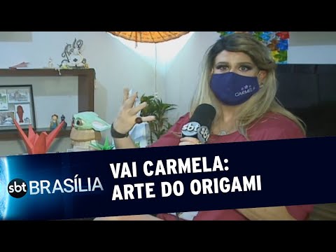 Carmela mostra arte do origami feita para homenagem | SBT Brasília 09/04/2021