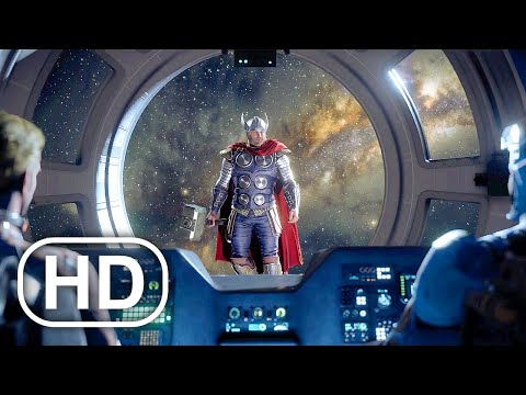 Thor Saves Iron Man & Captain America In Space Scene 4K ULTRA HD - Marvel's Avengers