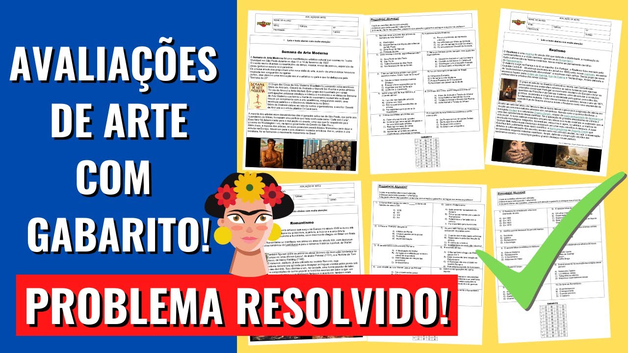 Atividades de Artes - Avaliações Fechadas com Gabarito
