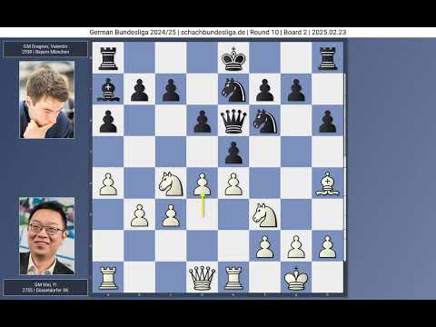 GM Yi Wei vs GM Valentin Dragnev | German Bundesliga 2024-2025 | Round 10