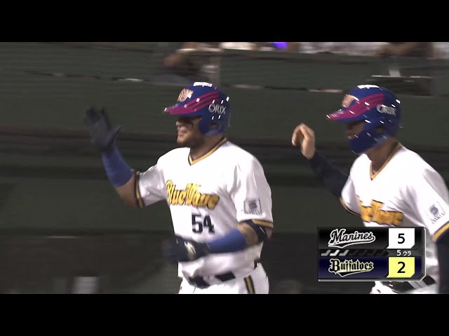 【5回裏】来日初ホームラン!! バファローズ・ディアス 左中間への2ランホームランを放つ!! 2025年7月5日 オリックス・バファローズ 対 千葉ロッテマリーンズ