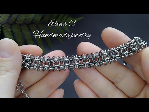 Gridlock Byzantine Weave Tutorial How to make bracelet Кольчужное плетение Мастер Класс #diy