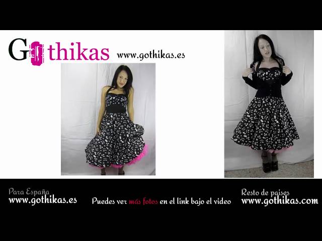 Vídeo relacionado con DINGJIUYAN Vestido de Halloween, gótico, steampunk, negro, Lolita, sexy, ajustado, de manga corta, con ojales, de encaje, vestido de graduación, Vestido Lolita negro, M