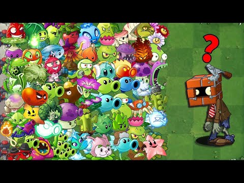 PvZ 2 Challenge - Every Plant POWER-UP Vs 99 Brickhead Zombie LEVEL 5 - Who 's Best Plant?