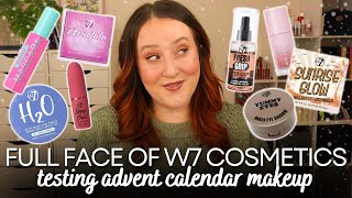 TESTING W7 COSMETICS! Advent Calendar Makeup Try On Review First Impression Cruelty Free Affordable!
