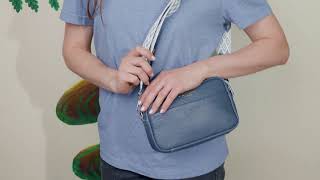 Цікава сумка для жінок із фактурної натуральної шкіри Vintage 22661 синя