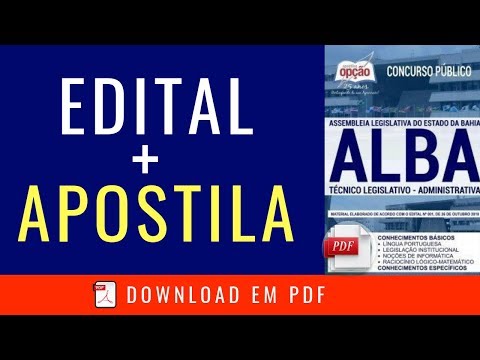 Baixar Edital e Apostila Concurso ALBA 2018