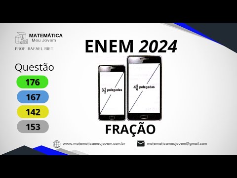 ENEM 2024 | Questão 176 | Fração | Atualmente, há telefones celulares com telas de diversos tamanhos