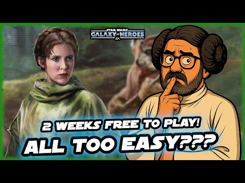 This Seems WAY TOO EASY!!!  2 Weeks Free to Play, Farming GL Leia Organa in SWGOH