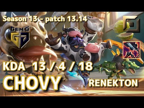 【KRサーバー/M1】Gen.G Chovy レネクトン(Renekton) VS カサンテ(K'sante) TOP - Patch13.14 KR Ranked【LoL】